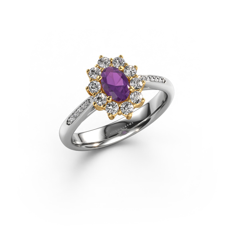 Bild von Verlobungsring Leesa 2 585 Weißgold Amethyst 6x4 mm