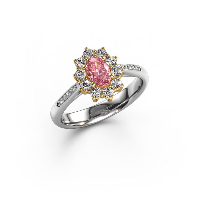Bild von Verlobungsring Leesa 2 585 Weißgold Rosa Labordiamant 6x4 mm