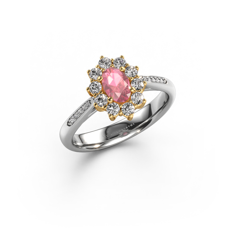 Bild von Verlobungsring Leesa 2 585 Weißgold Turmalin rosa 6x4 mm
