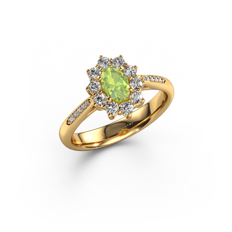 Image of Engagement ring Leesa 2 585 gold Peridot 6x4 mm