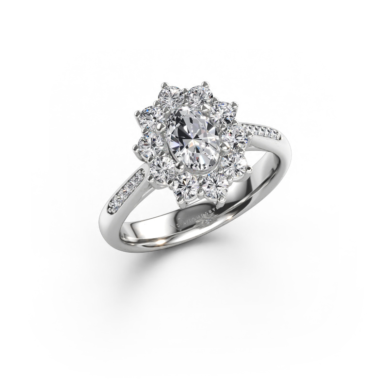 Immagine di Anello di fidanzamento Leesa 2 585 oro bianco Diamante 1.217 crt