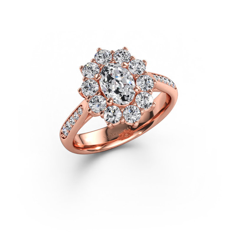 Immagine di Anello di fidanzamento Leesa 2 585 oro rosa Diamante lab grown 1.635 crt