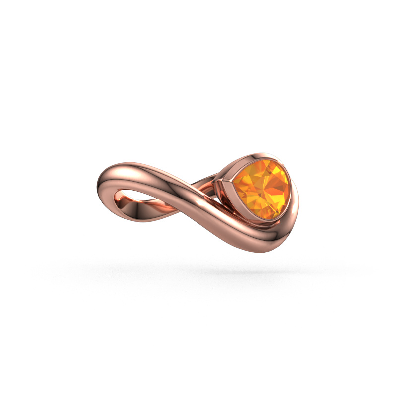Bild von Ring Lena 585 Roségold Citrin 8x6 mm