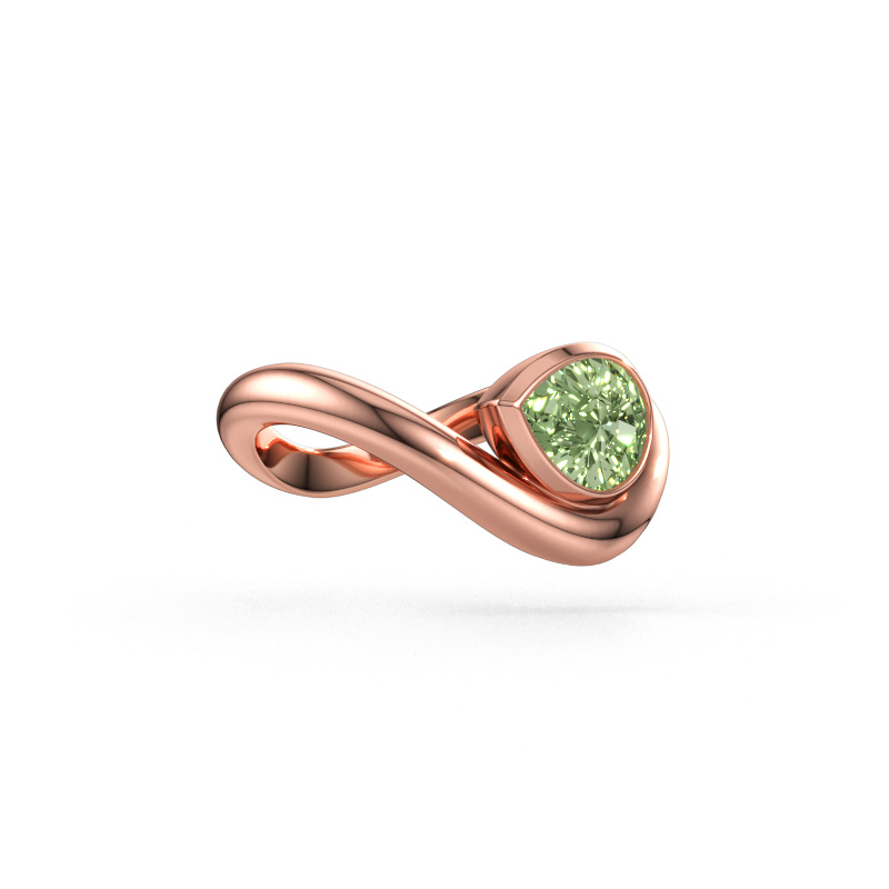 Immagine di Anello Lena 585 oro rosa Diamante lab grown verde 8x6 mm