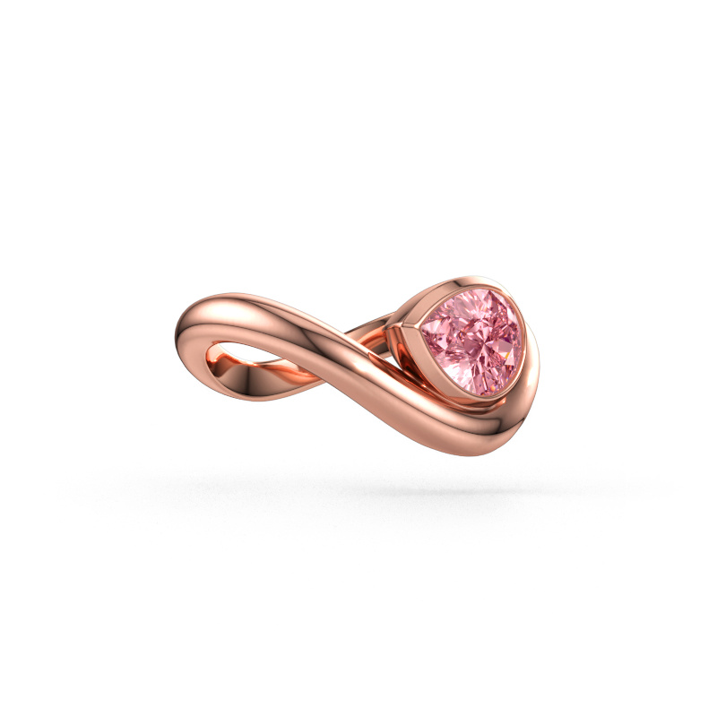 Immagine di Anello Lena 585 oro rosa Diamante lab grown rosa 8x6 mm