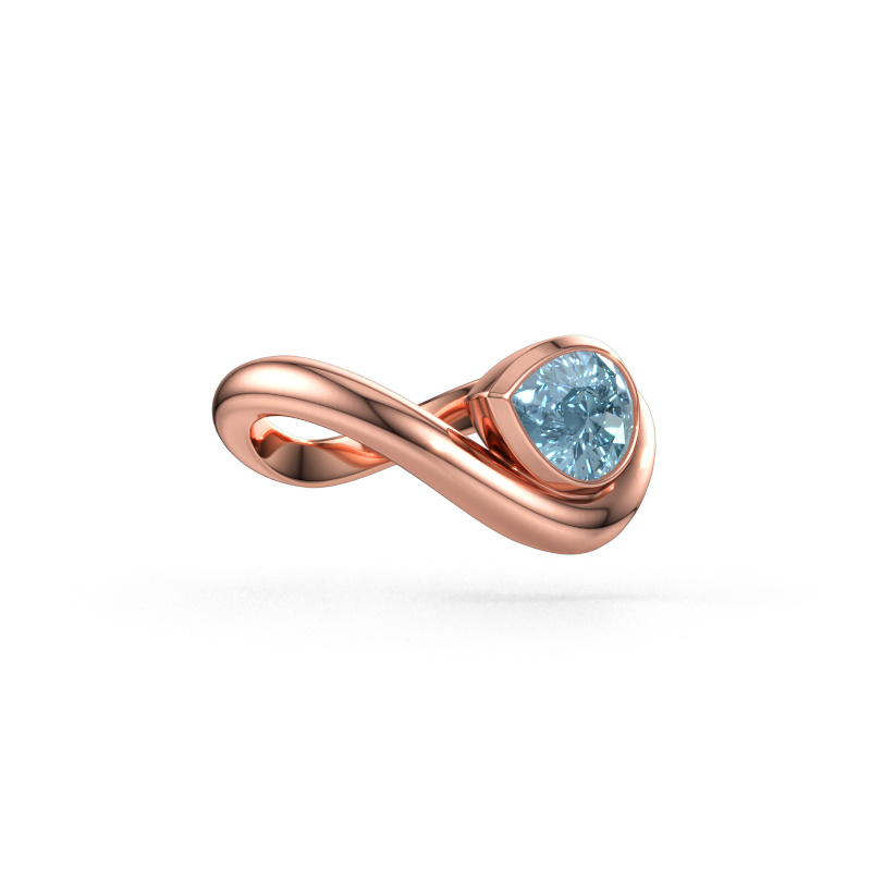 Immagine di Anello Lena 585 oro rosa Diamante lab grown blu 8x6 mm