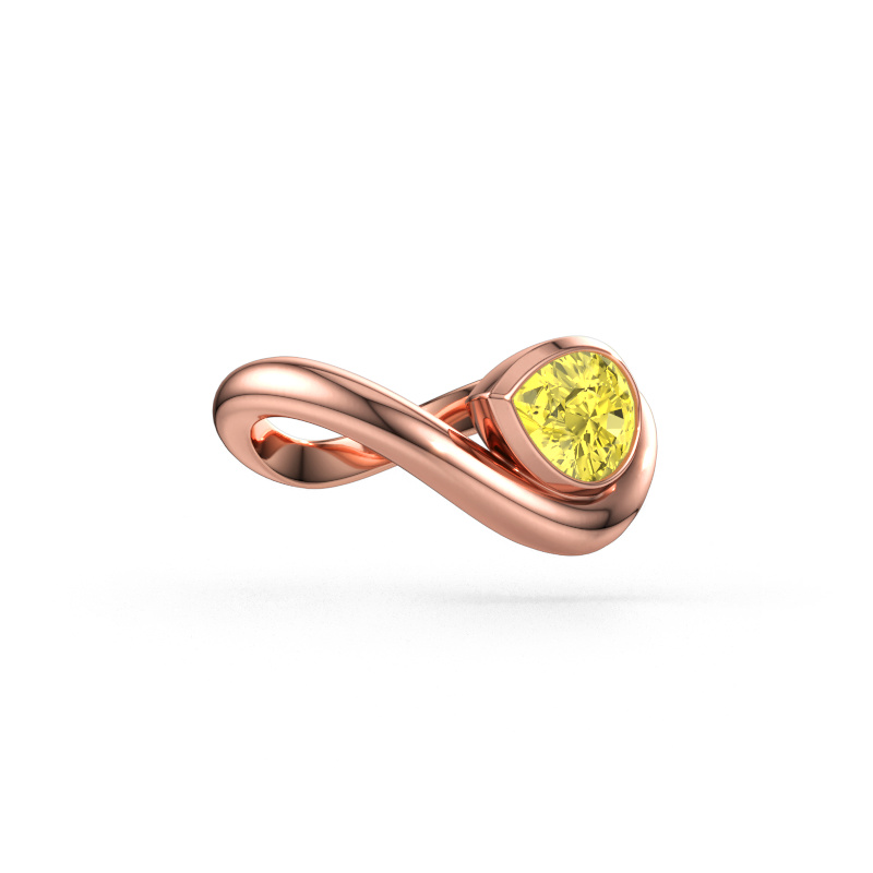 Bild av Ring Lena 585 roséguld Gul labbodlad diamant 8x6 mm