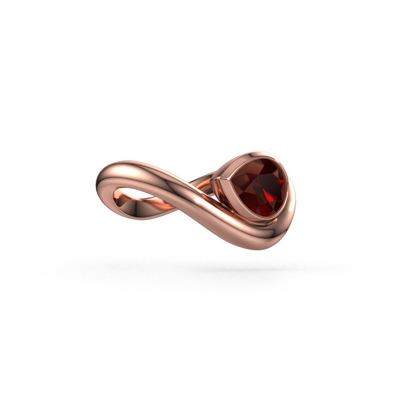 Bild von Ring Lena 585 Roségold Granat 8x6 mm