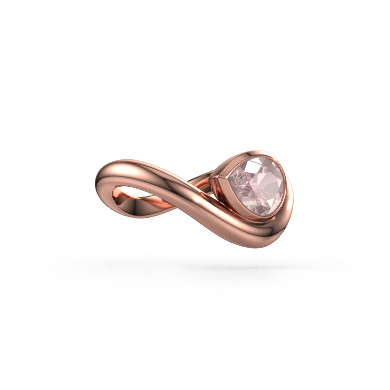 Image of Ring Lena 585 rose gold Morganite champagne 8x6 mm