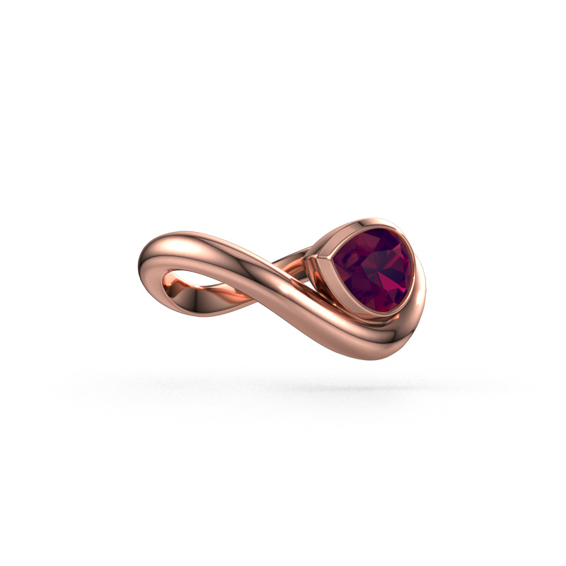 Image of Ring Lena 585 rose gold Rhodolite 8x6 mm