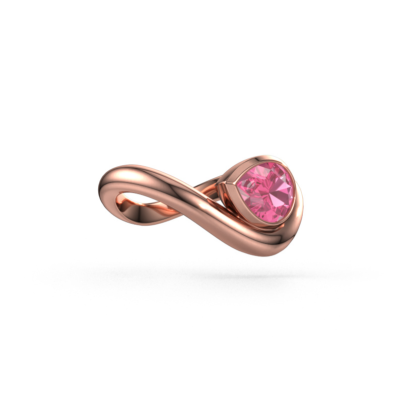 Bild von Ring Lena 585 Roségold Pink Saphir 8x6 mm