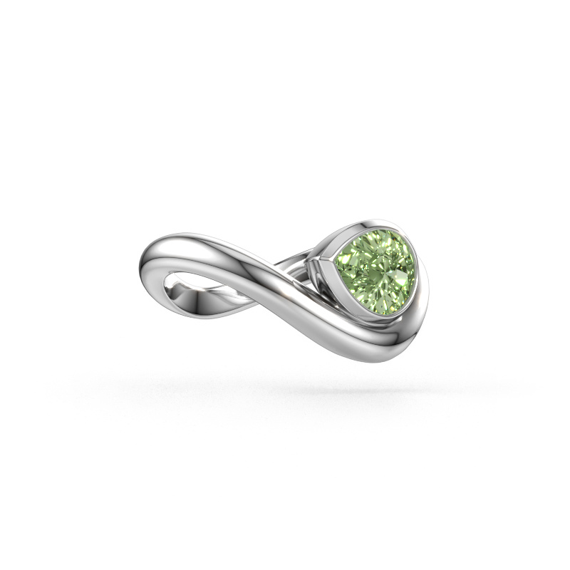 Immagine di Anello Lena 950 platino Diamante lab grown verde 8x6 mm