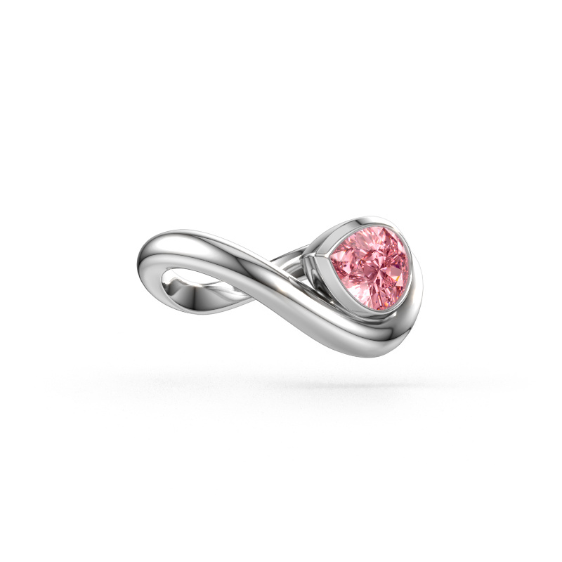 Bild av Ring Lena 950 platina Rosa labbodlad diamant 8x6 mm
