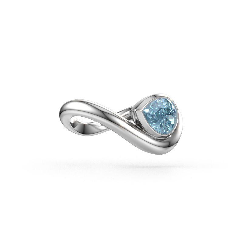 Immagine di Anello Lena 950 platino Diamante lab grown blu 8x6 mm