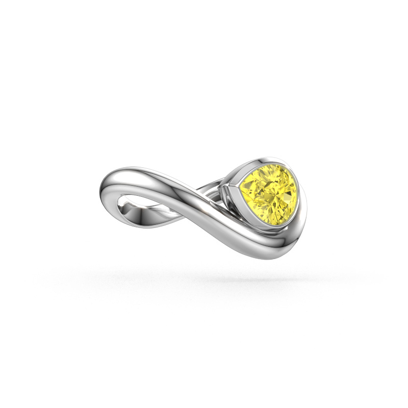 Immagine di Anello Lena 950 platino Diamante lab grown giallo 8x6 mm