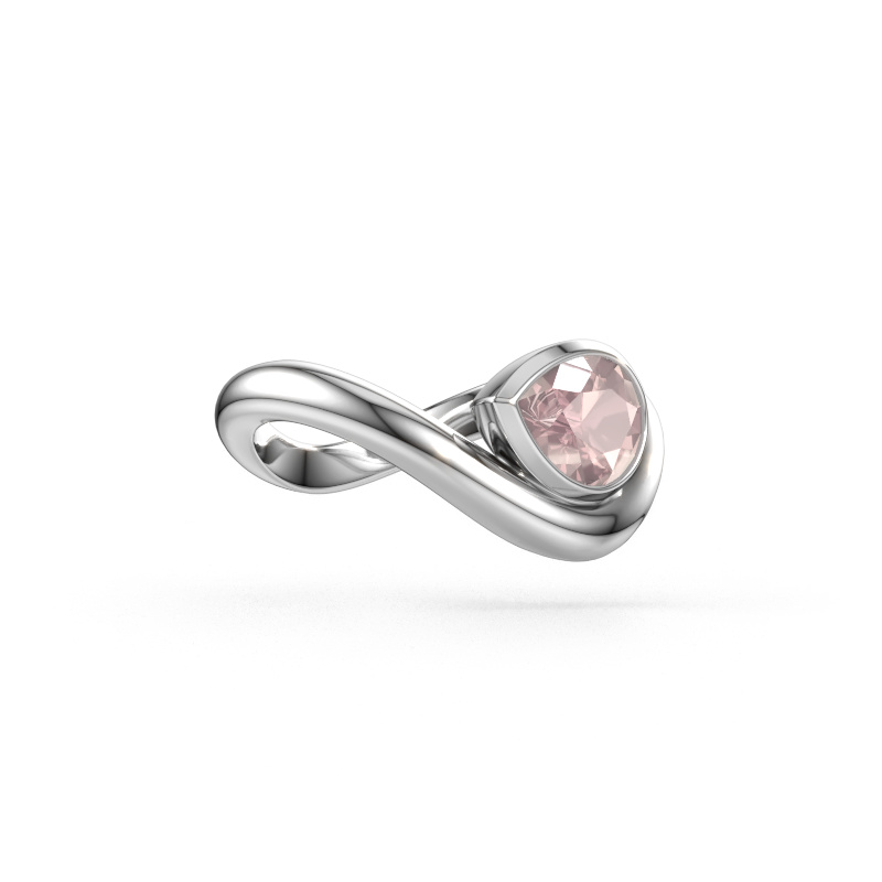 Immagine di Anello Lena 585 oro bianco Morganite champagne 8x6 mm