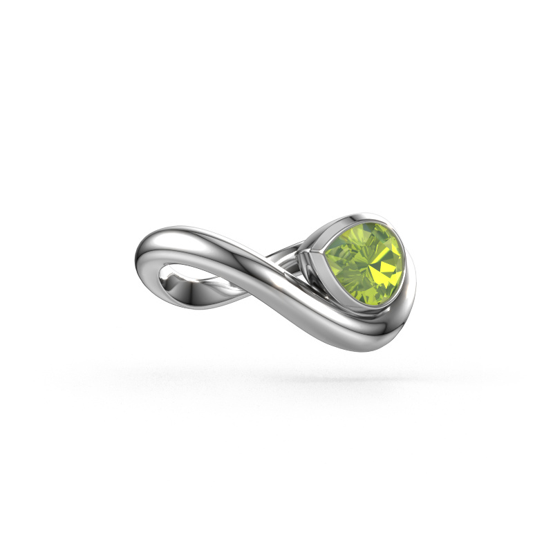 Image of Ring Lena 585 white gold Peridot 8x6 mm