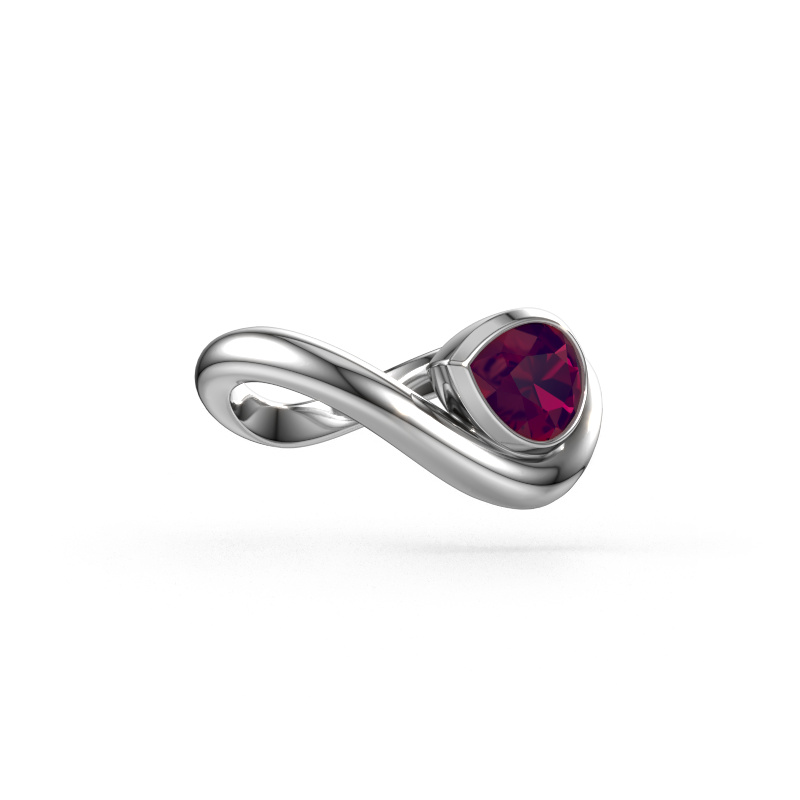 Image of Ring Lena 950 platinum Rhodolite 8x6 mm