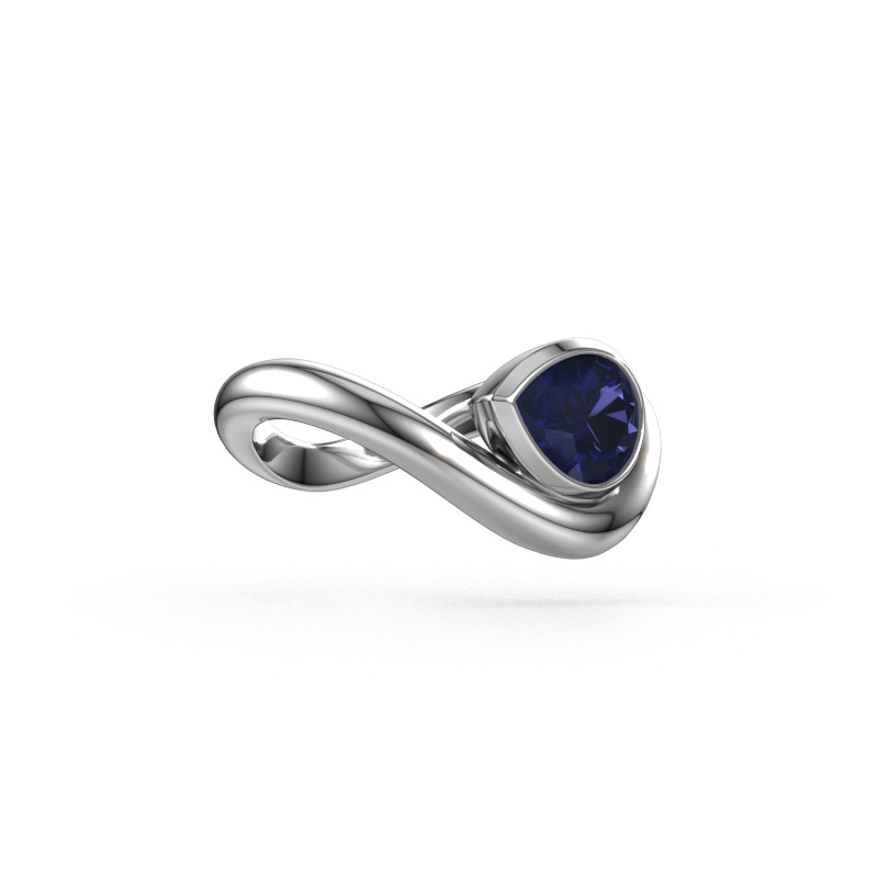 Image of Ring Lena 950 platinum Sapphire 8x6 mm