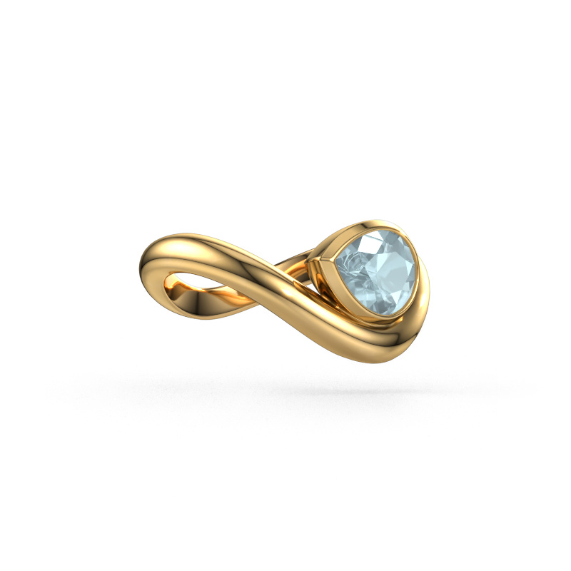 Bild von Ring Lena 585 Gold Aquamarin 8x6 mm