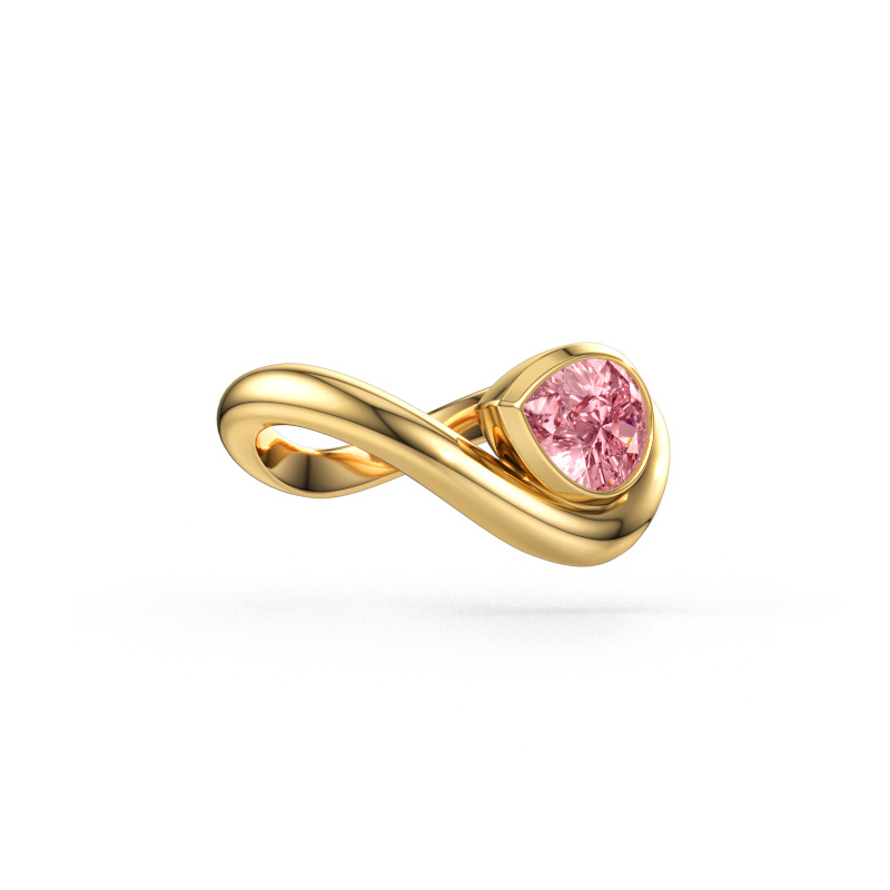 Bild av Ring Lena 585 gult guld Rosa labbodlad diamant 8x6 mm