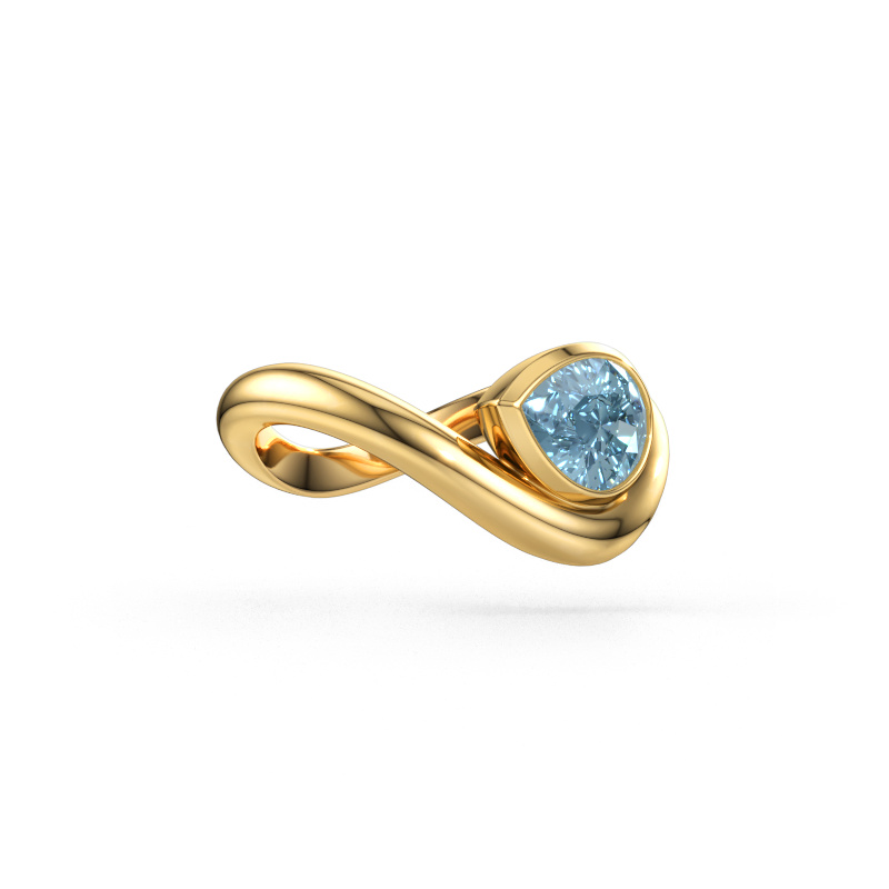 Immagine di Anello Lena 585 oro Diamante lab grown blu 8x6 mm