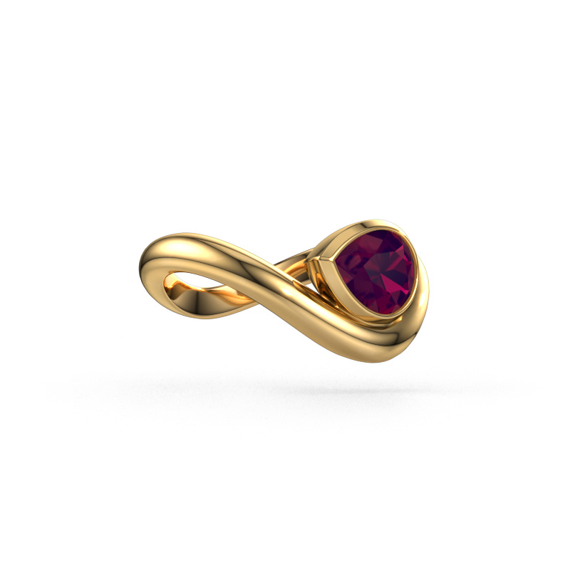 Image of Ring Lena 585 gold Rhodolite 8x6 mm