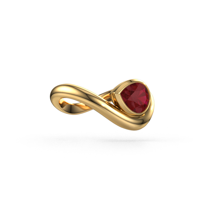 Image of Ring Lena 585 gold Ruby 8x6 mm