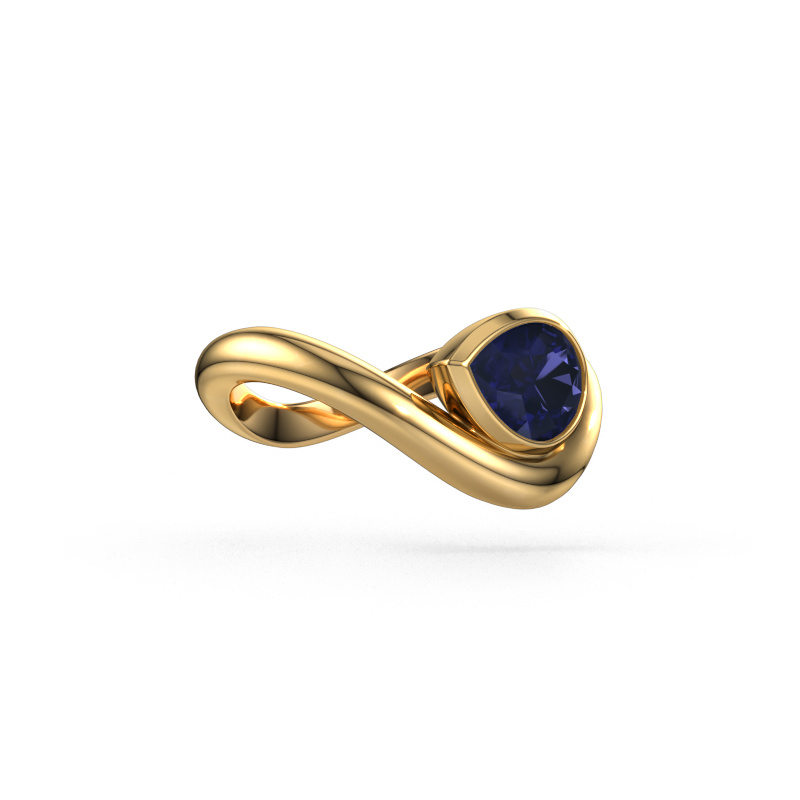 Bild von Ring Lena 585 Gold Saphir 8x6 mm