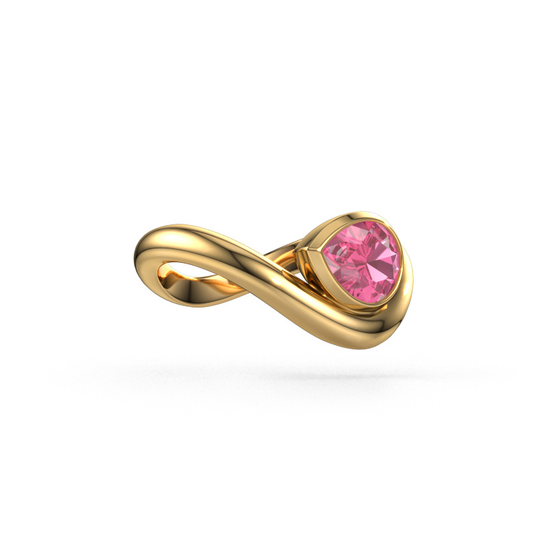 Image de Bague Lena 585 or jaune Saphir rose 8x6 mm