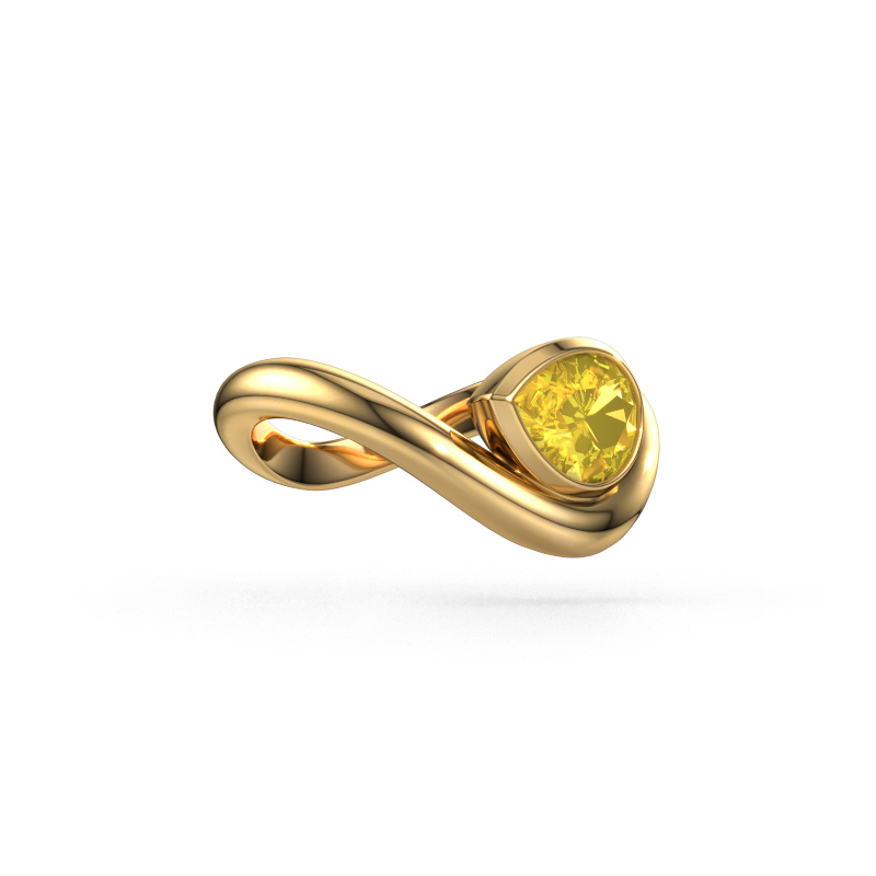Image of Ring Lena 585 gold Yellow sapphire 8x6 mm