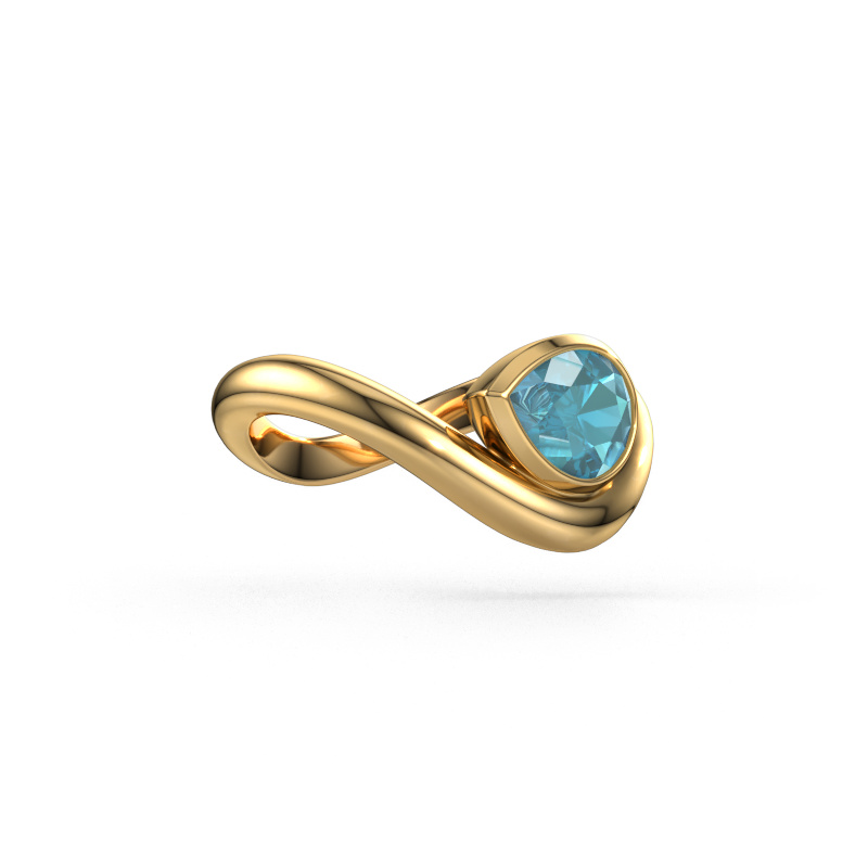 Bild von Ring Lena 585 Gold Blau Topas 8x6 mm