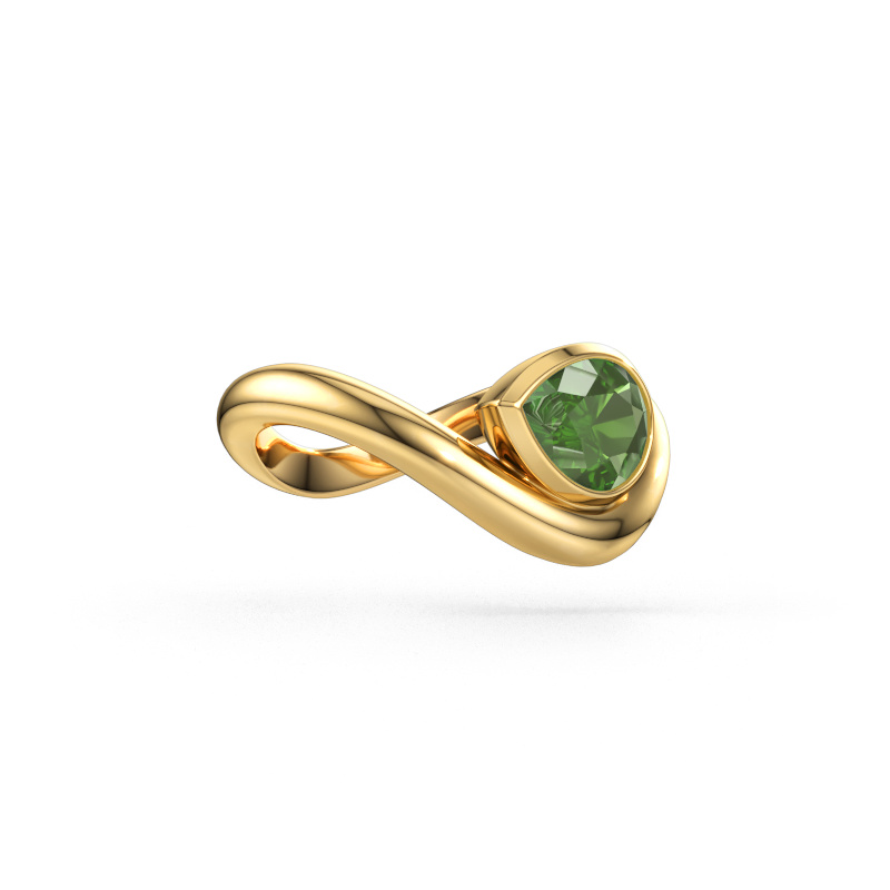 Bild von Ring Lena 585 Gold Turmalin grün 8x6 mm