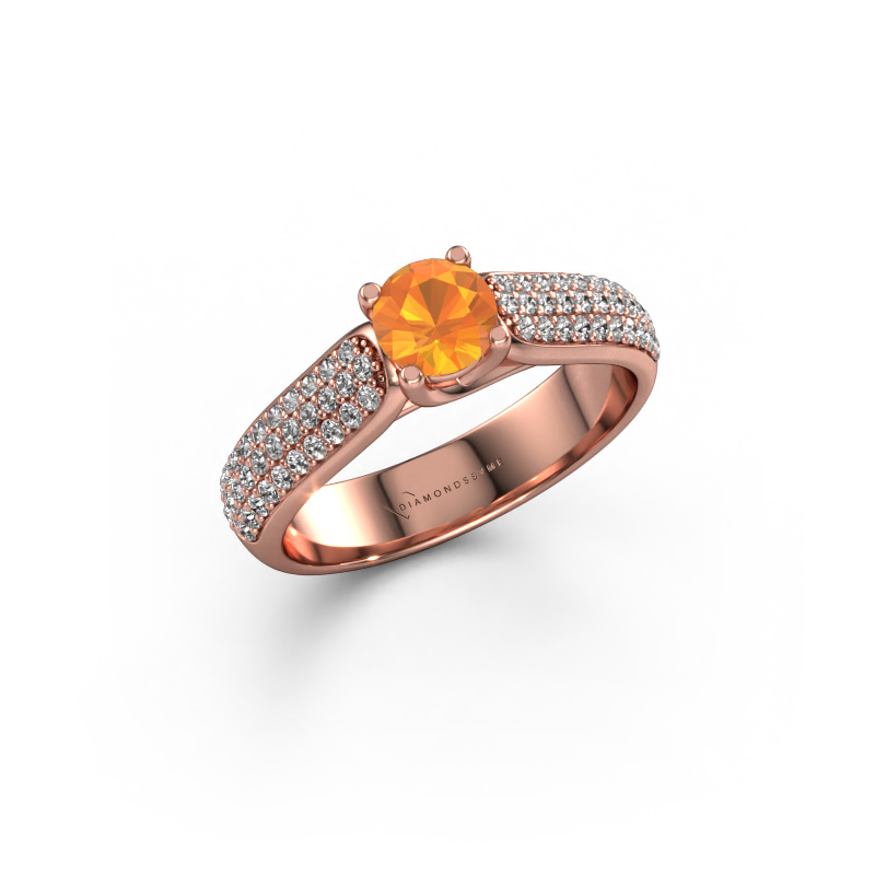 Image of Engagement ring Leoness 585 rose gold Citrin 5 mm