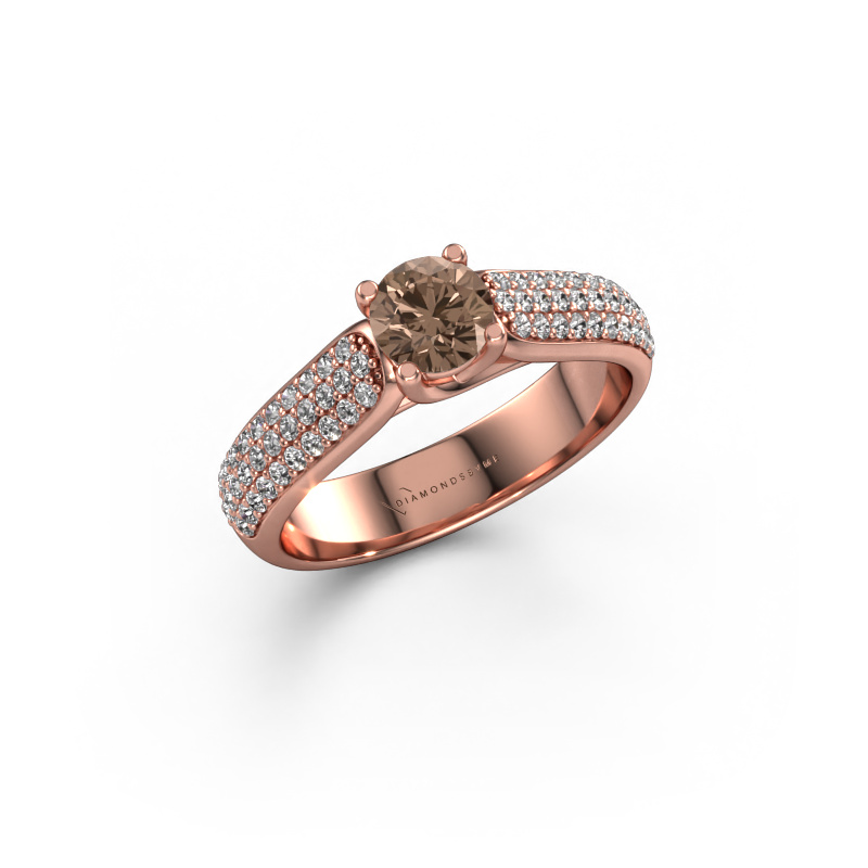 Afbeelding van Verlovingsring Leoness 585 rosé goud Bruine diamant 0.915 crt