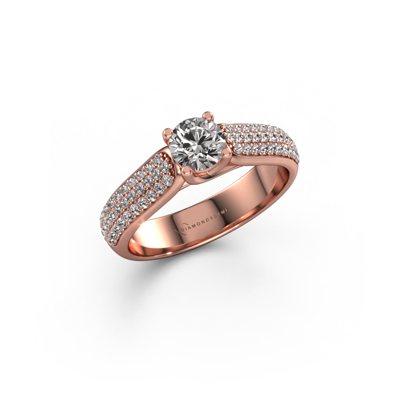 Image de Bague de fiançailles Leoness 585 or rose Diamant synthétique 0.915 crt