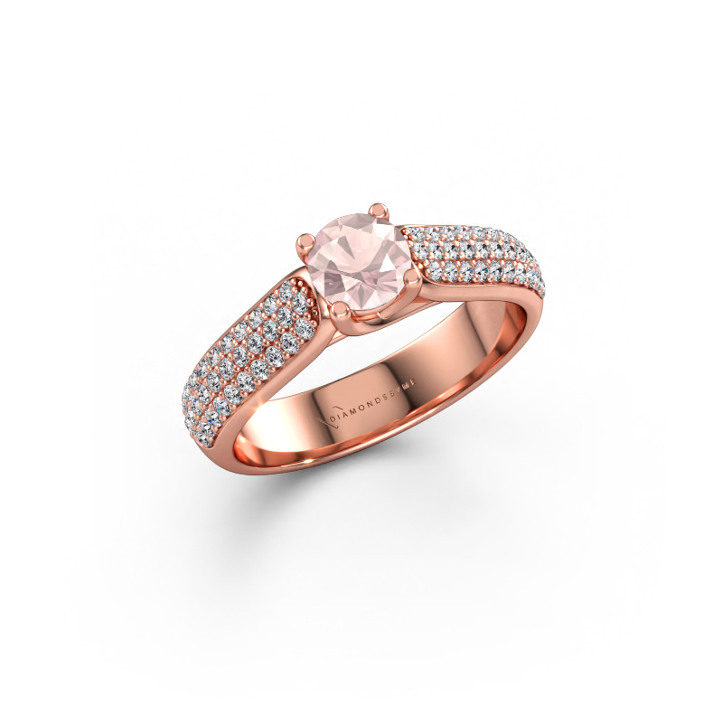 Immagine di Anello di fidanzamento Leoness 585 oro rosa Morganite champagne 5 mm