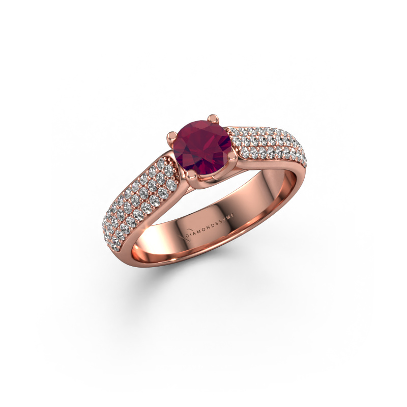 Image of Engagement ring Leoness 585 rose gold Rhodolite 5 mm