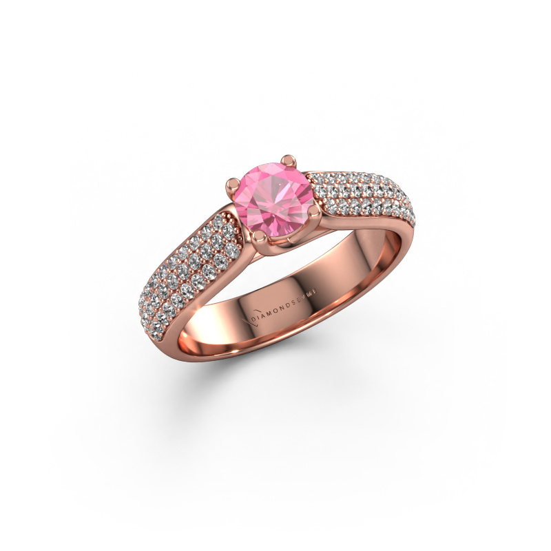 Image de Bague de fiançailles Leoness 585 or rose Saphir rose 5 mm