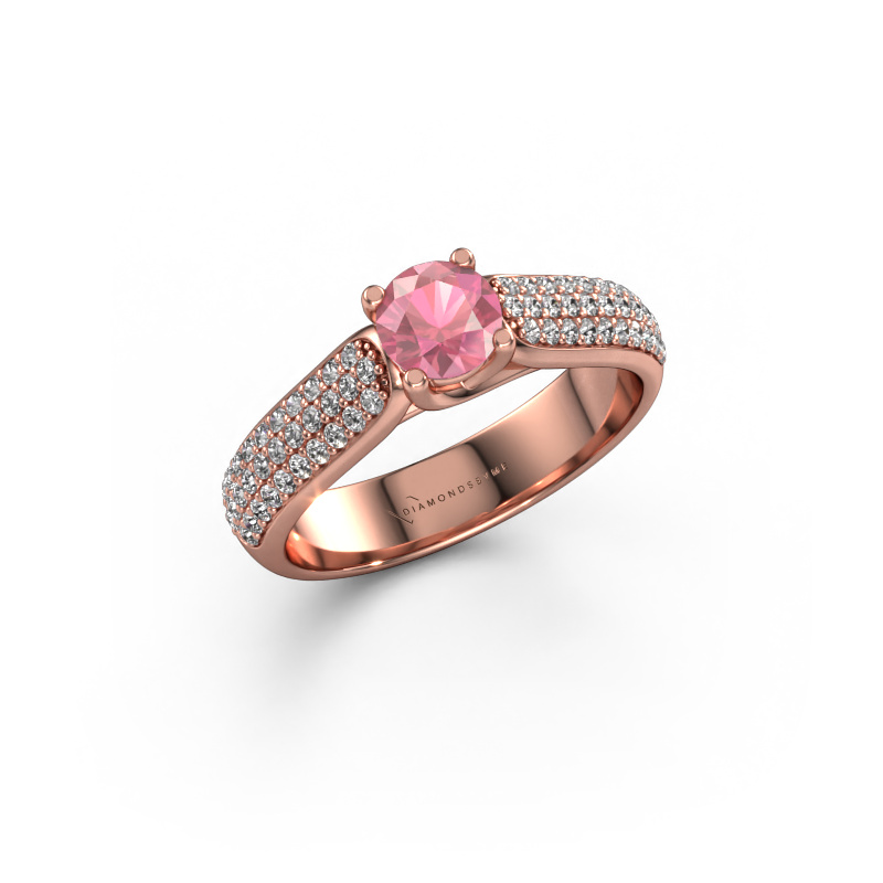 Image of Engagement ring Leoness 585 rose gold Tourmaline pink 5 mm