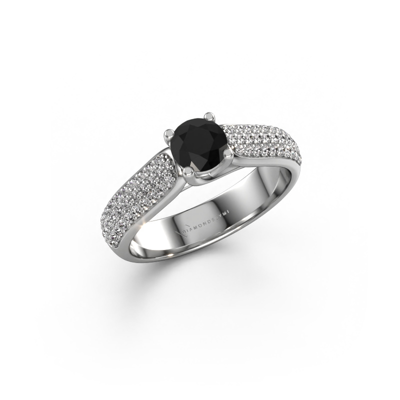 Image of Engagement ring Leoness 950 platinum Black diamond 1.015 crt
