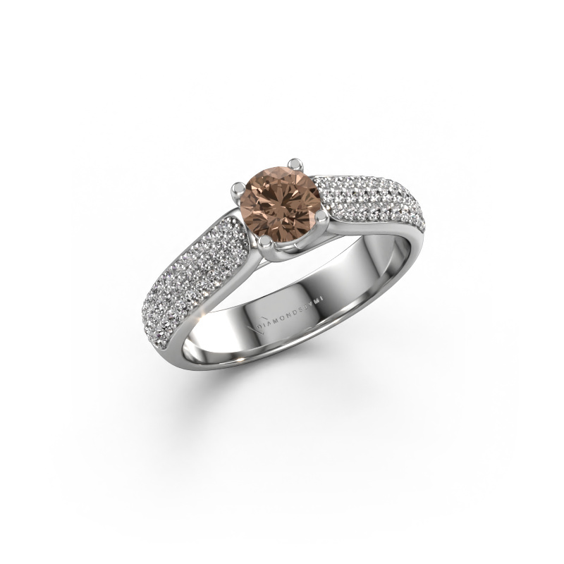 Image of Engagement ring Leoness 950 platinum Brown diamond 0.915 crt