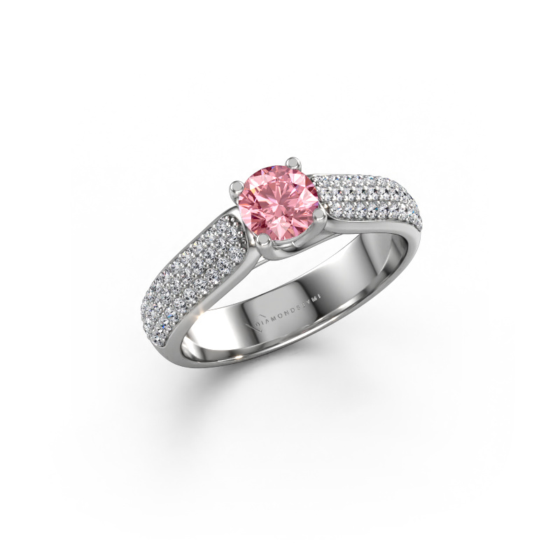 Image of Engagement ring Leoness 950 platinum Pink lab grown diamond 5 mm