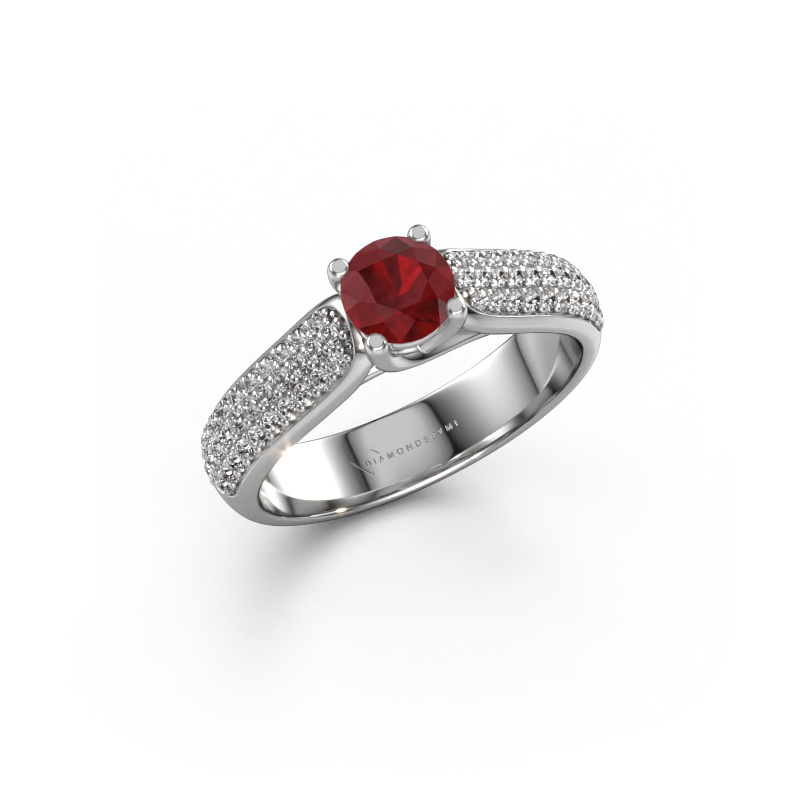 Image of Engagement ring Leoness 950 platinum Ruby 5 mm