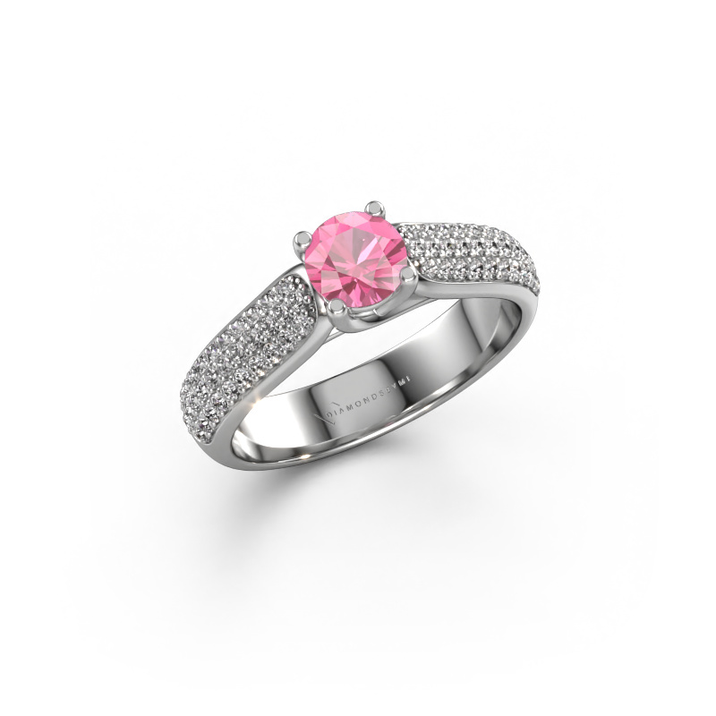 Bild von Verlobungsring Leoness 950 Platin Pink Saphir 5 mm