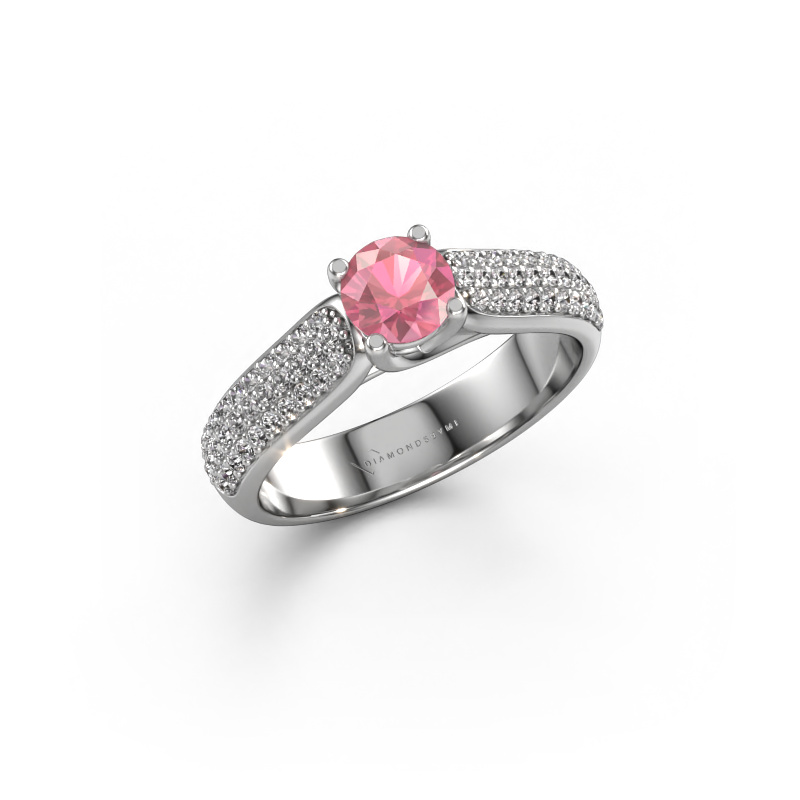Image of Engagement ring Leoness 585 white gold Tourmaline pink 5 mm