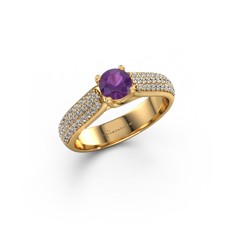Image of Engagement ring Leoness 585 gold Amethyst 5 mm