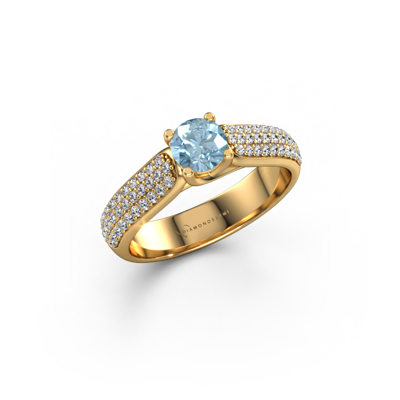 Image of Engagement ring Leoness 585 gold Blue lab grown diamond 5 mm