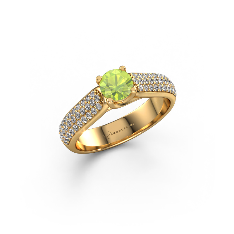 Image of Engagement ring Leoness 585 gold Peridot 5 mm