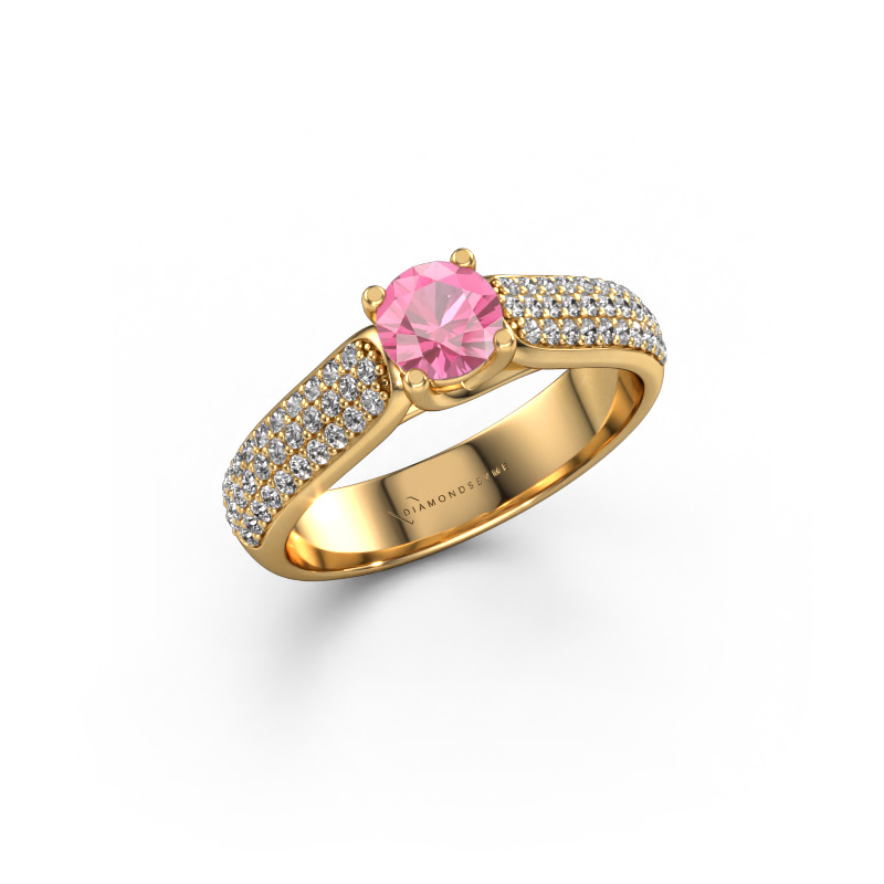 Bild von Verlobungsring Leoness 585 Gold Pink Saphir 5 mm